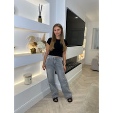 Black Pointelle Cropped T-Shirt