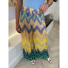 Yellow Zig Zag Print Pleated Trousers