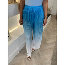 Aqua Blue Ombré Print Pleated Trousers