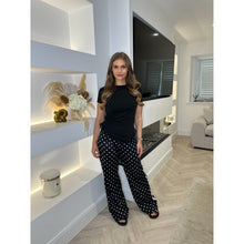 Black Polka Dot Stripe Side Joggers