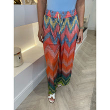 Orange Zig Zag Print Pleated Trousers