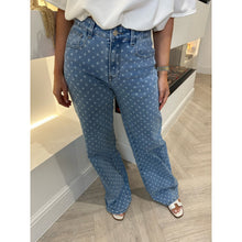 Polka Dot Straight Leg Jeans