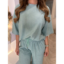 Mint Green Crinkle Oversized T-Shirt & Trousers Set