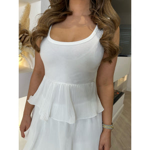 White Ruffle Tiered Maxi Dress