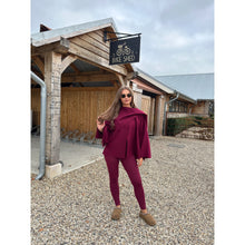 Burgundy Scarf Detail Poncho Cape