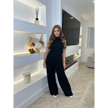 Black High Neck Fine Knit Lounge Set
